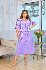 Легка літня сукня з коротким рукавом гарного кольору для повних жінок, фото 2