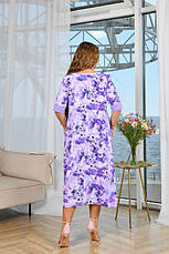 Легка літня сукня з коротким рукавом гарного кольору для повних жінок, фото 4