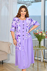 Легка літня сукня з коротким рукавом гарного кольору для повних жінок, фото 3