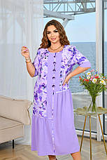 Легка літня сукня з коротким рукавом гарного кольору для повних жінок, фото 5