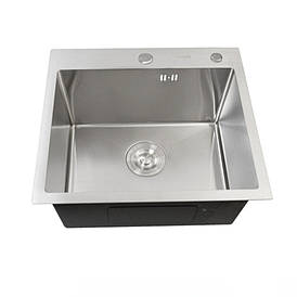 Кухонна мийка TM. Zerix HANDMADE 50×50 з неіржавкої сталі 304 ( товщина 3.0/0.8 мм) + сифон і кріплення