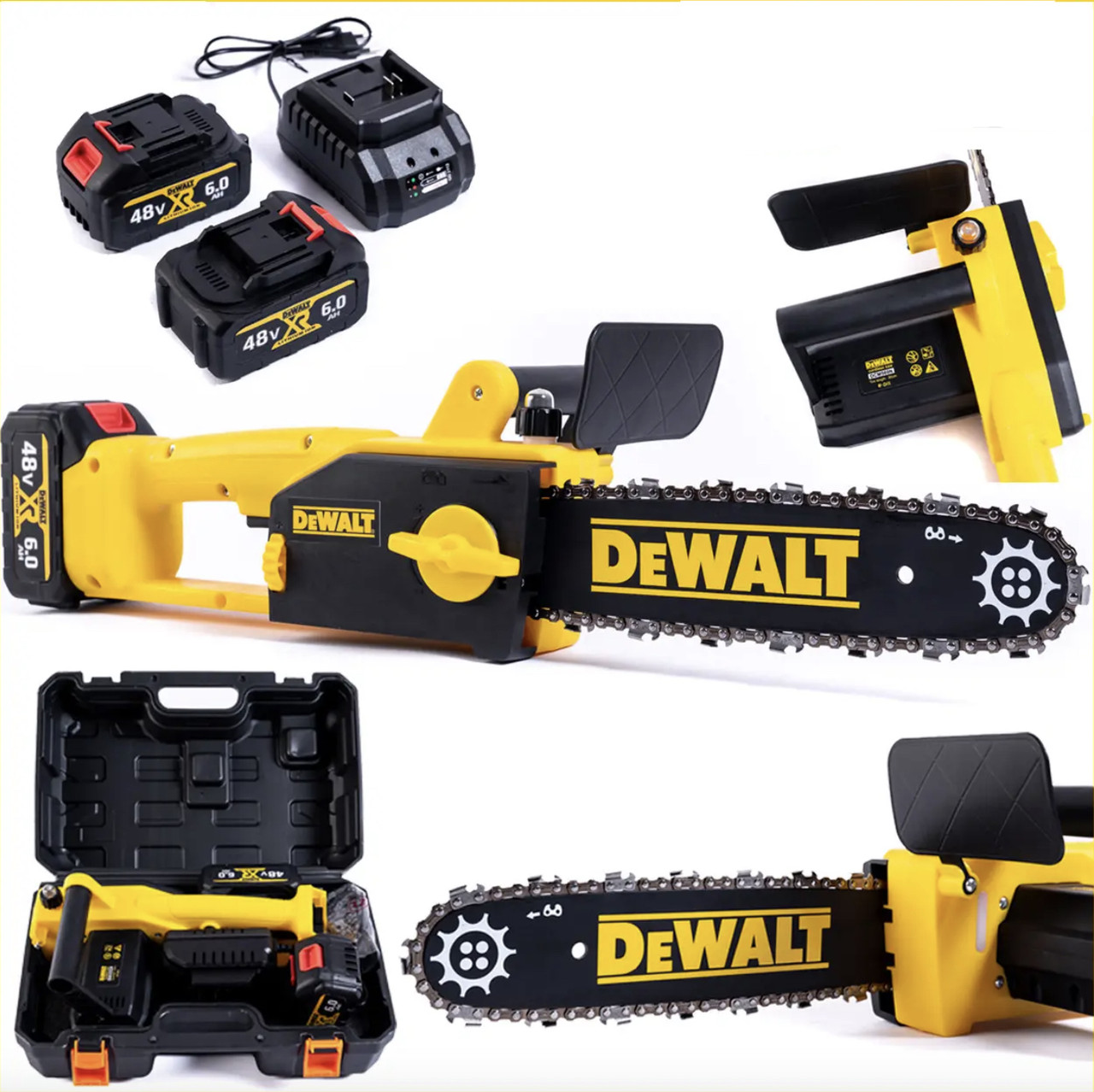 Акумуляторна ланцюгова пила DeWalt DCM569N (48V, 6 Ah) Безщіткова АКБ пила Девольт із шиною 30 см для дачі, фото 1