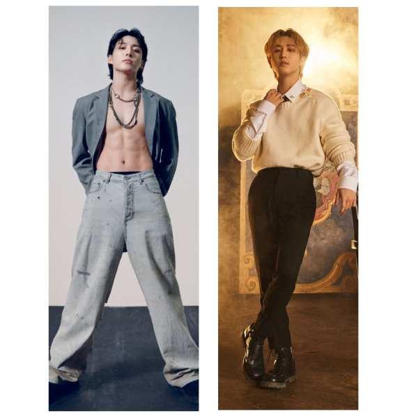 Дакімакура 150х50 см Чогнгук Jungkook BTS Хан Джисон Стрей Кідс Stray Kids Ji-sung Подушка з наволочкою обнімашка двухсторння, фото 1