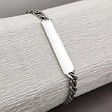 Срібний браслет з пластиною для гравіювання, фото 2