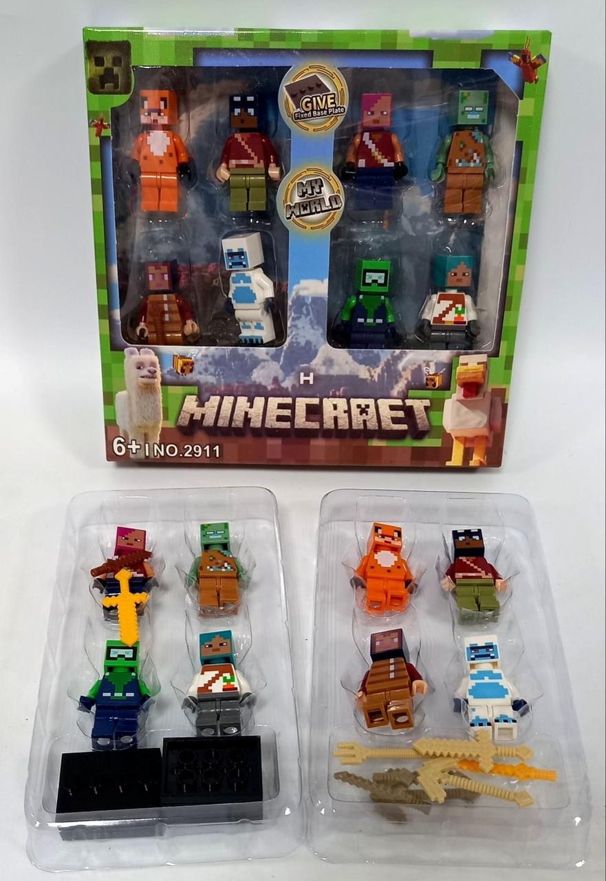 Набір ігрових колекційних рухомих фігурок ( Майнкрафт ) 8 штук, фото 1