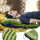 Надувний каремат 235х70см, з подушкою і вбудованим насосом, Зелений / Надувний матрац туристичний, фото 2