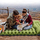 Надувний каремат 235х70см, з подушкою і вбудованим насосом, Зелений / Надувний матрац туристичний, фото 5