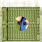 Надувний каремат 235х70см, з подушкою і вбудованим насосом, Зелений / Надувний матрац туристичний, фото 6