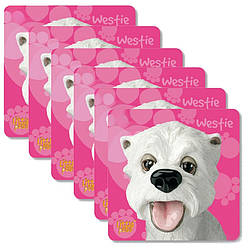 Набір підставок з пробки Arora Вест хайленд уайт тер'єр (6 шт) 10,5х10,5 см