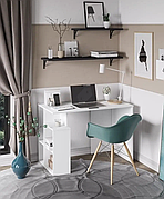 Комп'ютерний стіл 2 в 1 (стіл-стелаж) СЛ-80, колір  Білий