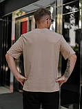 Бежева футболка чоловіча повсякденна без лого S M XL XXL 3XL Футболка чоловіча оверсайз бежева, фото 2
