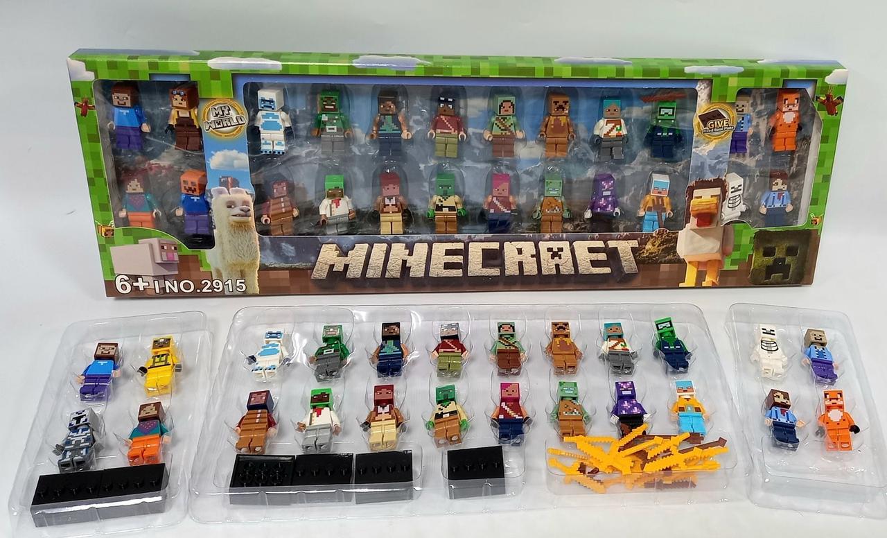 Набір ігрових колекційних рухомих фігурок ( Майнкрафт ) 24 штук, фото 1