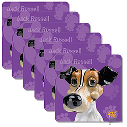 Набір підставок з пробки Arora Джек-рассел тер'єр (6 шт) 10,5х10,5 см