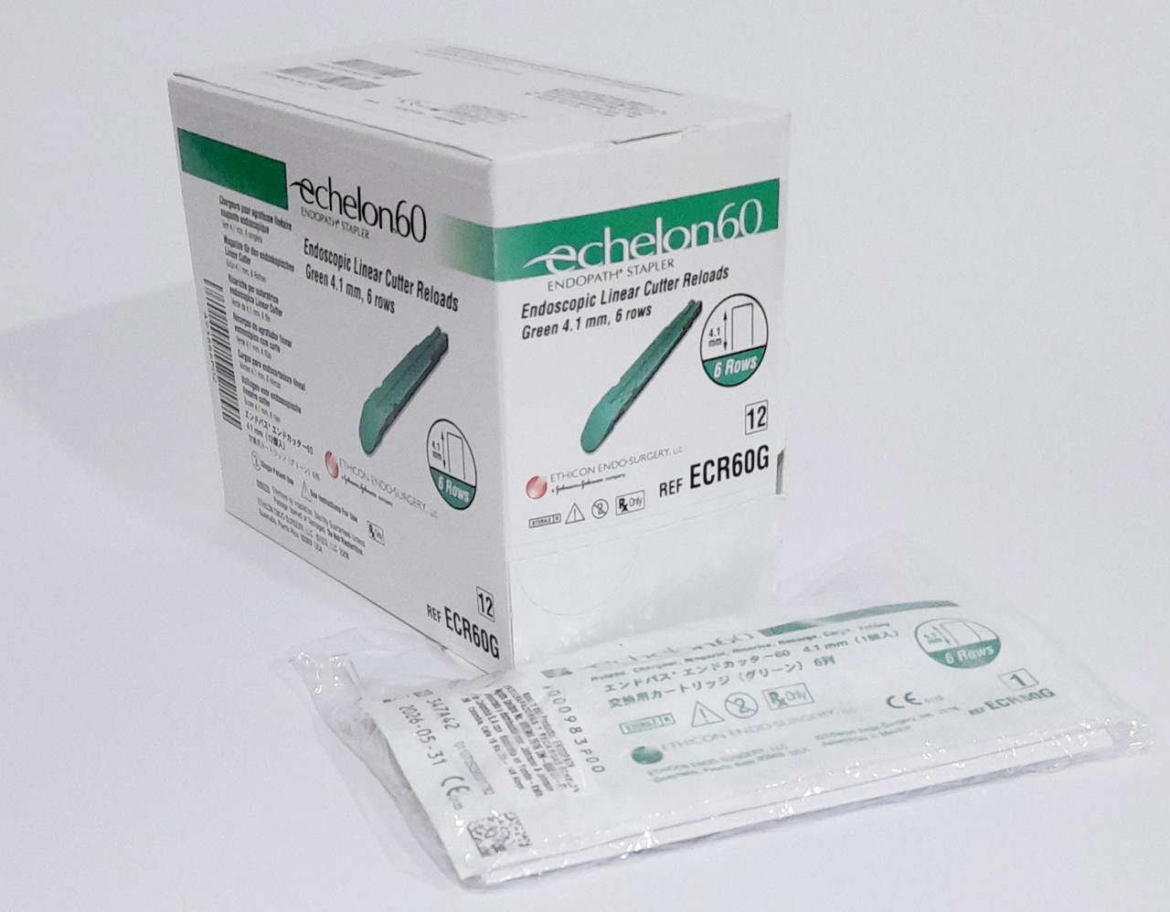 Касети зі скобами до Echelon 60 Endopath, зелені 12шт/уп Ethicon ECR60G