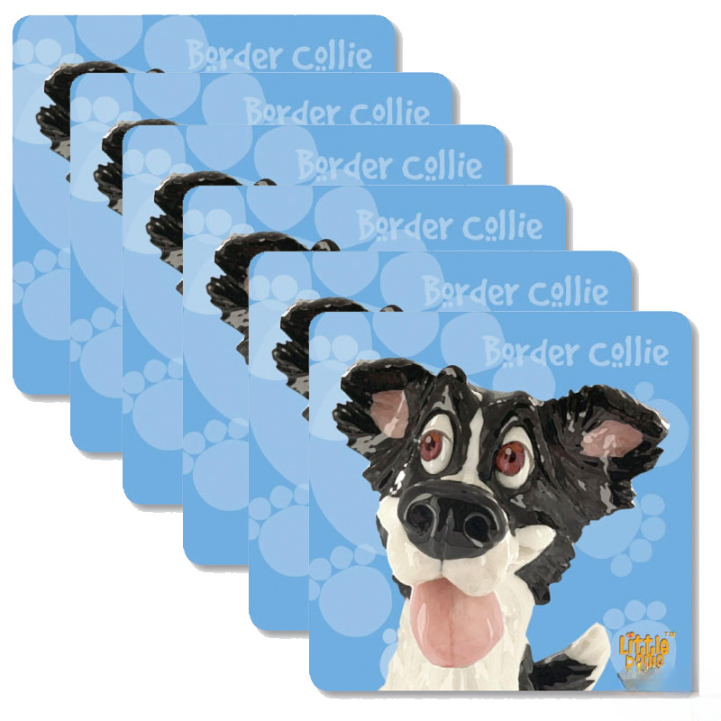 Набір підставок з пробки Бордер коллі (6 шт) 10,5х10,5 см, фото 1