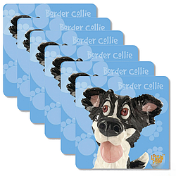 Набір підставок з пробки Бордер коллі (6 шт) 10,5х10,5 см