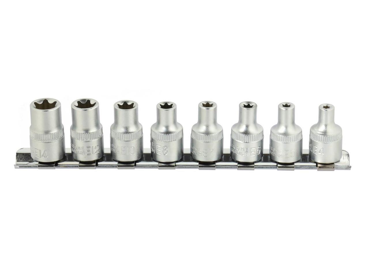 Набір головок Torx E4-14 мм 3/8" CRV з 8 предметів. Geko G13530, фото 1