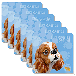 Набір підставок з пробки Arora Кавалер-кінг-Чарльз-спанієль (6 шт) 10,5х10,5 см