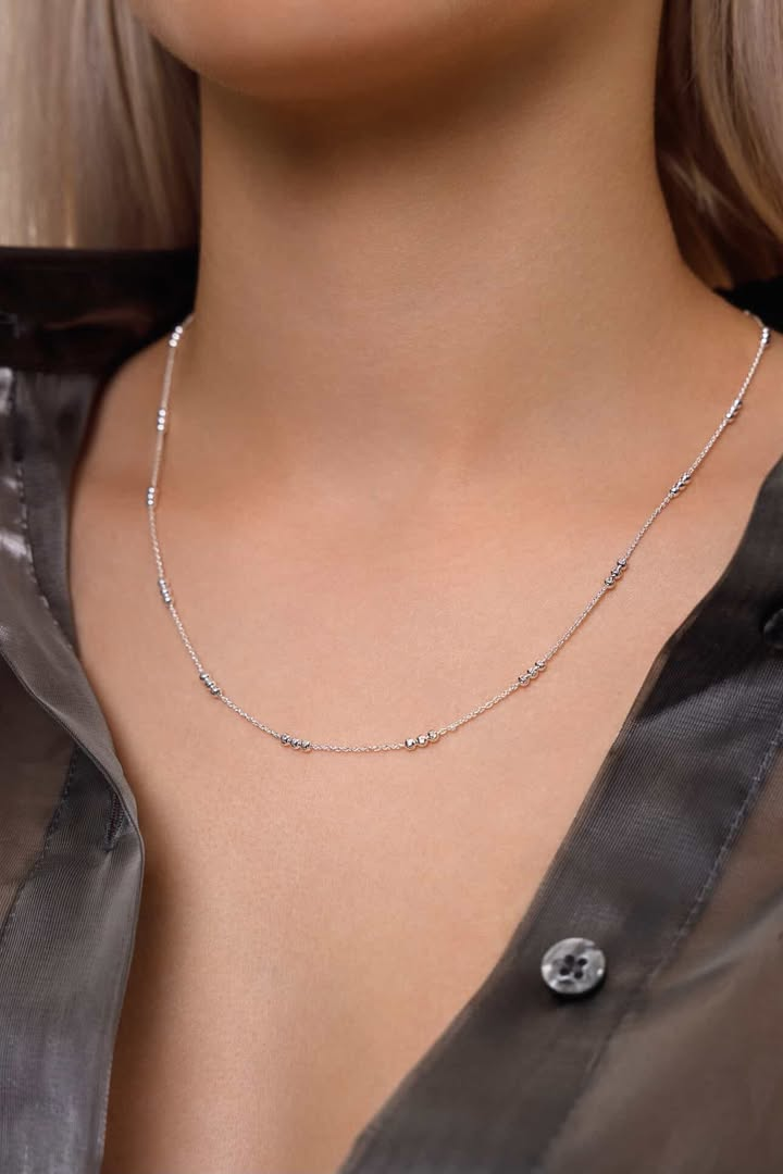 Срібний ланцюжок з маленькими кульками, фото 1