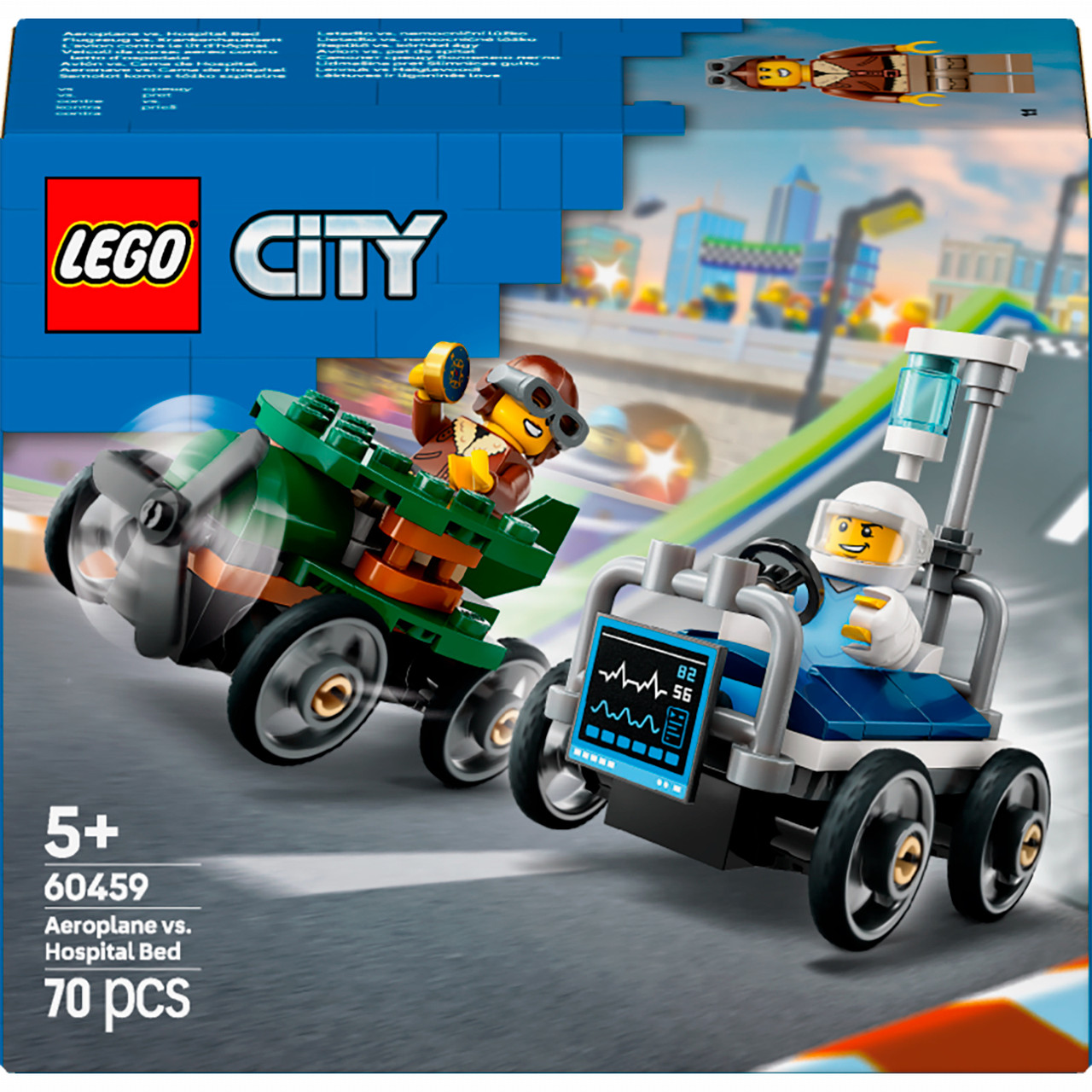 Конструктор LEGO City «Літак проти лікарняного ліжка» (60459) 5 x 14 x 12 см деталей 70, фото 1