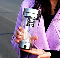 Дорожня чашка-мішка з прозорим корпусом 400 мл Скляна чашка з автоматичним перемішуванням qwr