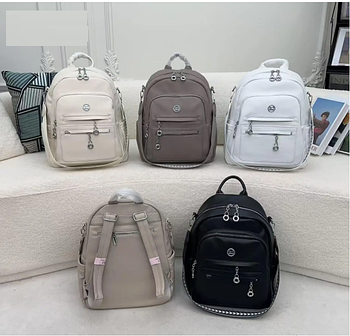 Жіночий рюкзак-сумка міський 36*28 см на блискавці з кишенями зі штучної шкіри в різних кольорах Fuerya