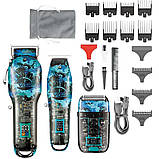 Набір для стрижки волосся і бороди з насадками 3в1 VGR V-645 Акумуляторна машинка з триммером та шейвером, фото 5