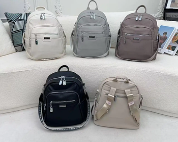 Жіночий рюкзак-сумка 37*29 см на блискавці з кишенями зі штучної шкіри в різних кольорах Fuerya