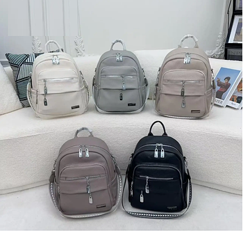 Жіночий рюкзак-сумка 37*29 см на блискавці з кишенями зі штучної шкіри в різних кольорах Fuerya