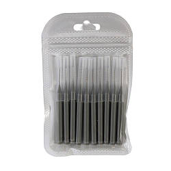 Міні-щіточки для брів і вій з ковпачком Starlet Professional 60/10, 10 шт/уп, Сірі