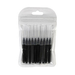 Міні-щіточки для брів і вій з ковпачком Starlet Professional 60/10, 10 шт/уп, Чорні