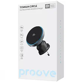 Тримач для телефона в автомобіль Proove Titanium Circle Qi2 15W
