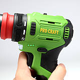 Безщітковий шуруповерт Procraft PA12Pro DFR (12В, 2Аг, 22Нм, 2 АКБ) зі змінним металевим патроном, фото 4