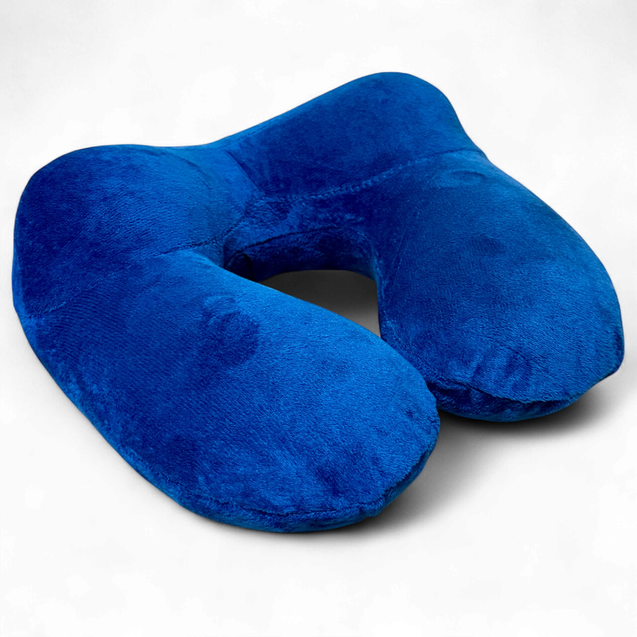 Надувна подушка-підголівник Pillow для подорожей велюрова - Dark Blue, фото 1