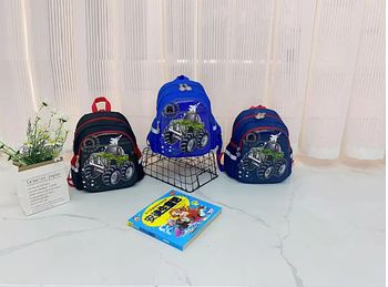 Рюкзак дитячий дошкільний 30*22 см на блискавці принт Авто у різних варіантах Fuerya