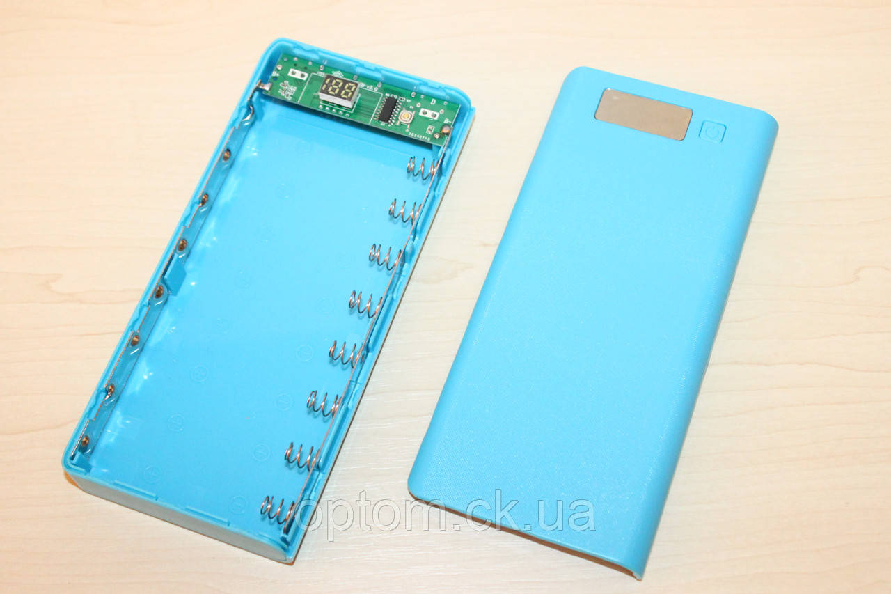 Box PowerBank A8 LCD-digital 8x18650 2xUSB Type-C Blue, фото 1