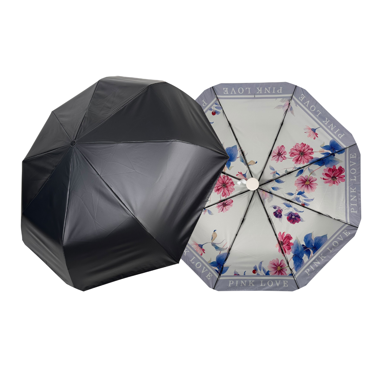 Стильна автоматична парасолька на 8 спиць Feeling Rain, з блакитним кантом, 03522-4