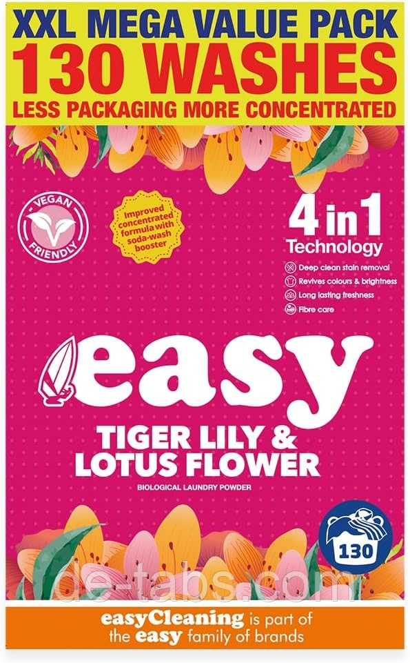 Easy Tiger Lily & Lotus Flower пральний порошок 130 прань | 6,5 кг