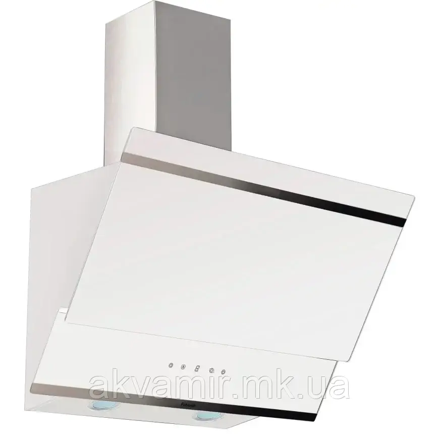 Витяжка Fabiano Sebra 60 Silent White (біле скло) похила, фото 1