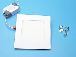 Світлодіодний світильник стельовий врізний квадратний 6W 3000K метал