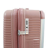 Валіза ручна поклажа S поліпропілен пудра 55х39х23+5/46л/3.2кг/Airtex, фото 8