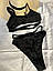 Гарний роздільний купальник бразиліана оригінальний з м'якою чашкою, чорний, розмір S, M, L, фото 8