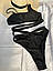 Гарний роздільний купальник бразиліана оригінальний з м'якою чашкою, чорний, розмір S, M, L, фото 9