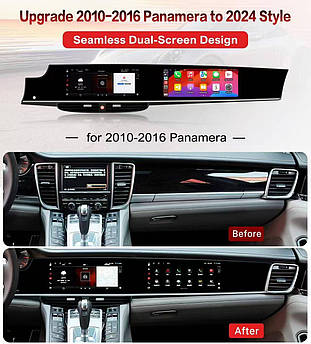 Мультимедійний подвійний дисплей Android Porsche Panamera 970 Прше Панамера стиль 2024 магнітолу монітор