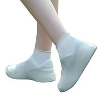 Силоконові водонепроникні вуличні бахіли для захисту взуття від бруду та вологи (L - 40-46) white