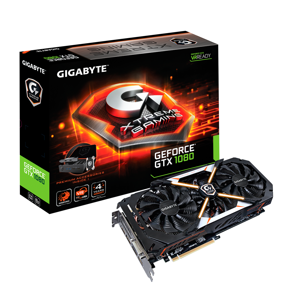 Відеокарта GeForce GTX 1080 8GB Gigabyte Xtreme Gaming Premium Pack (GV-N1080XTREME-8GD-PP) Б/В
