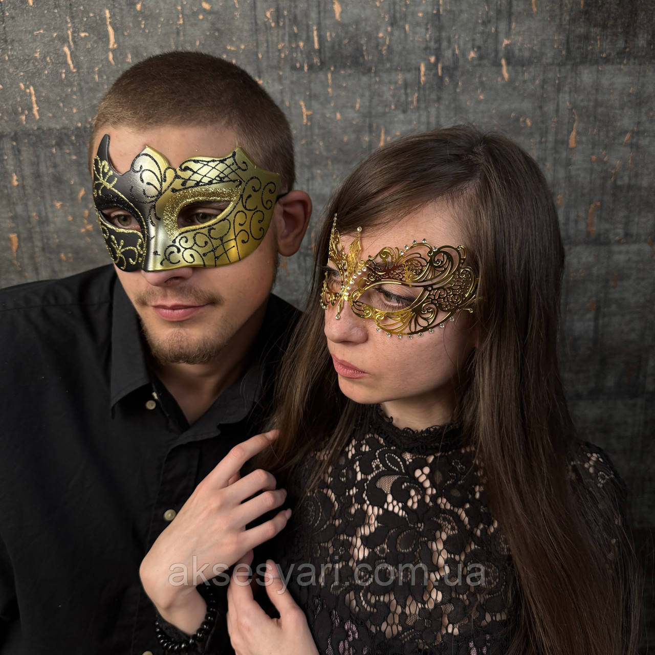 Карнавальна маска для маскараду та балу, маска чоловіча та жіноча МА-039, фото 1