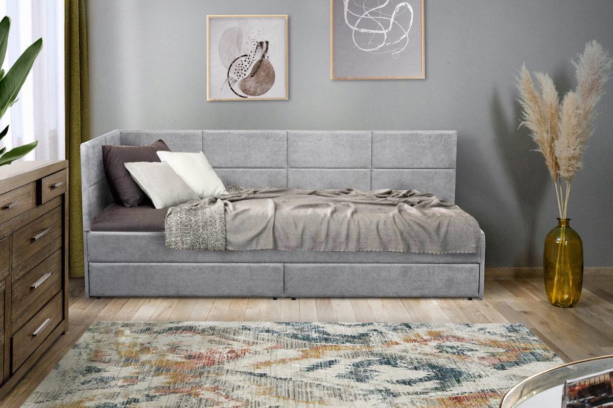 Ліжко Камелот 800*2000, Г ліве  Аляска 05 сірий, фото 1