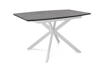 Стіл Річард 140(+40)*85 білий метал/мрамор темний