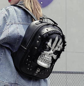 Стильний чорний рюкзак  Череп